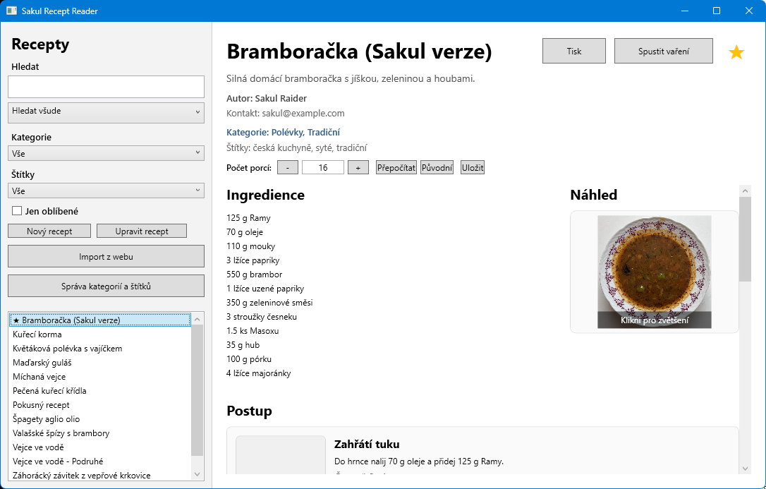 Sakul Recipe Reader